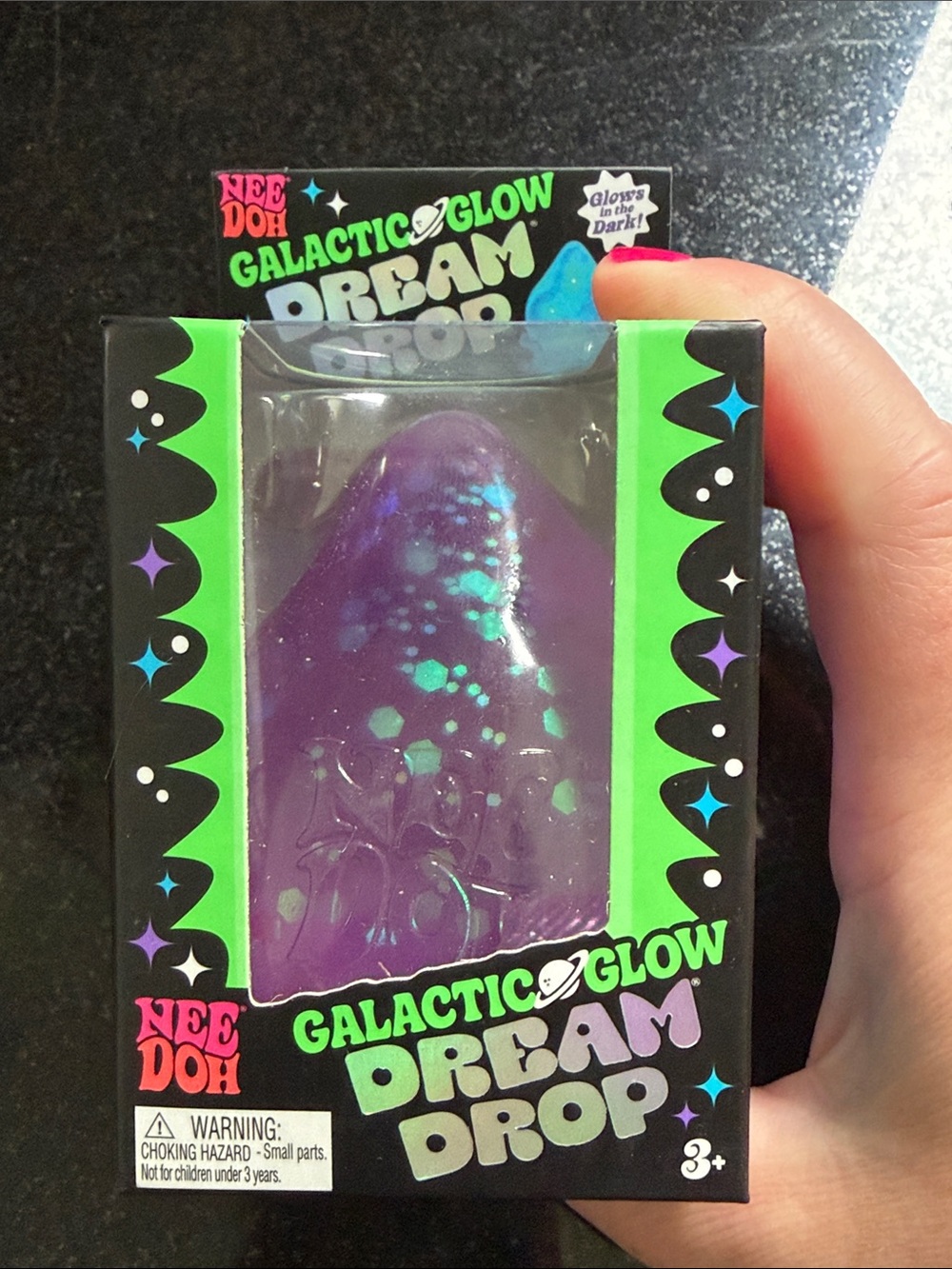 NIB 100% Auth NeeDoh Galactic Glow Dream Drop - Purple